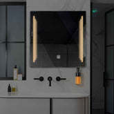 LED Spiegel Quadratisch | Touch-Schalter | Warmweißes Licht - Reyze Seria Salono Model 8